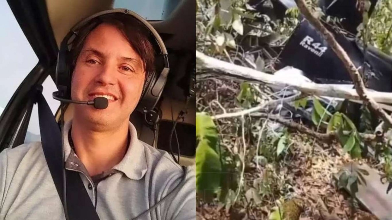 Piloto, filho de ex-prefeito, fica ferido em queda de helicóptero, mas duas mortes são confirmadas