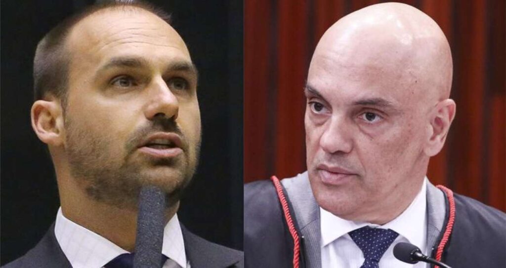 Eduardo manda recado a Moraes sobre delegado expulso dos EUA: Trate bem os seus jagunços (veja o vídeo)