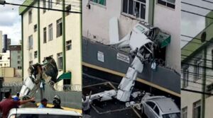 URGENTE: Avião com 5 pessoas a bordo atinge prédio e cai em Belo Horizonte (veja o vídeo)