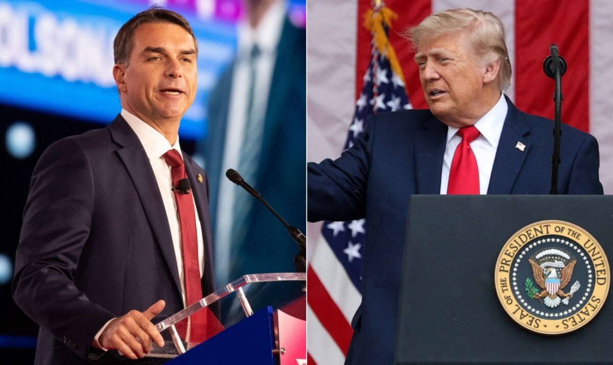 O 1º pedido de Flávio a Donald Trump