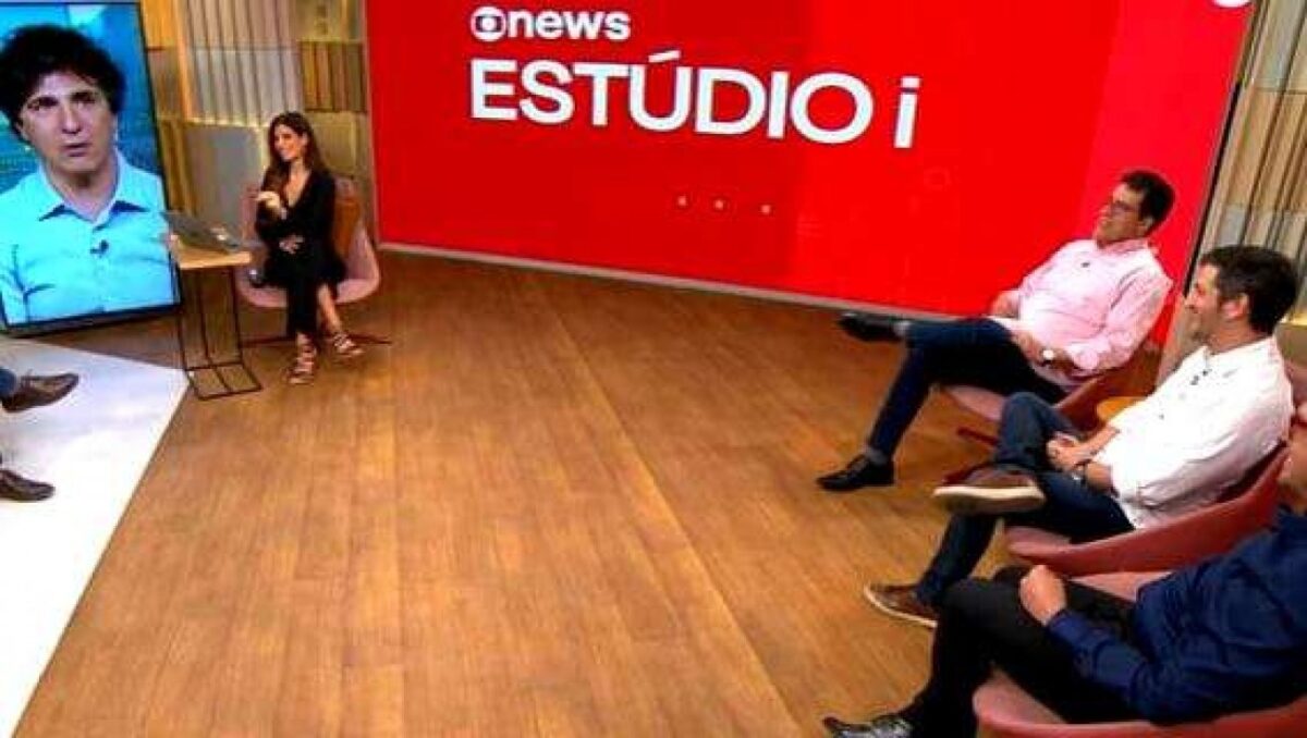 Na Globo a bancada fica em silêncio constrangedor quando o encontro entre Flávio e Trump é exaltado (veja o vídeo)