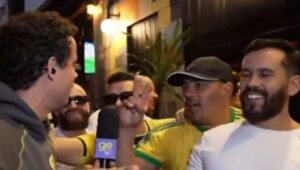 Ao vivo em canal da Globo, homem surpreende repórter com previsão sobre copa e eleição (veja o vídeo)