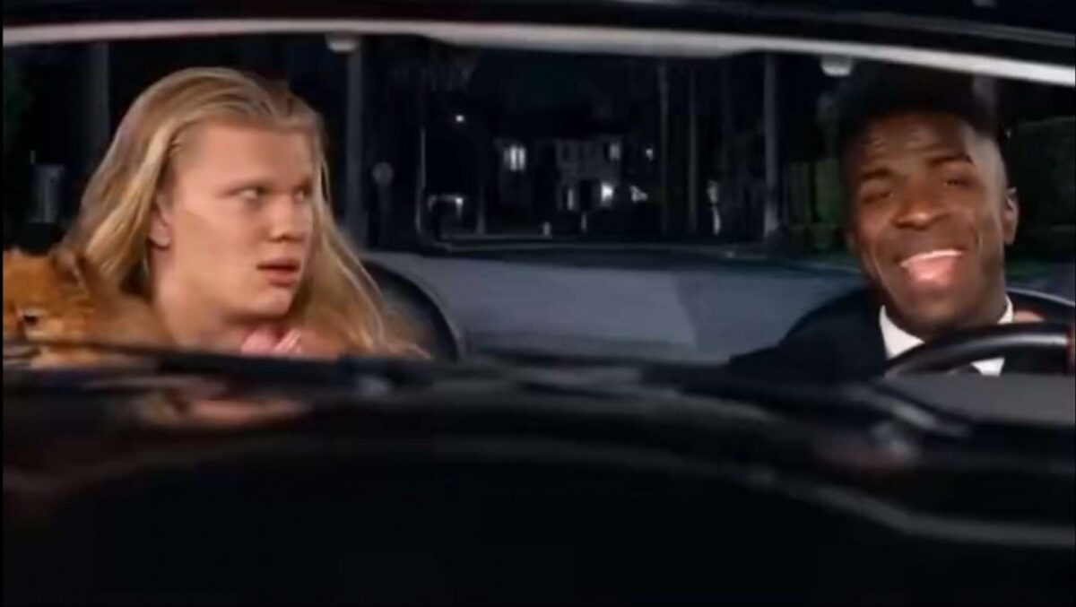 Haaland convida Vini Jr para refazer meme de As Branquelas