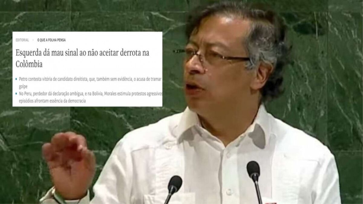 Folha avalia como mau sinal a esquerda não aceitar derrota na Colômbia. Aqui no Brasil foi tentativa de golpe…