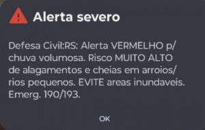 URGENTE: Alerta de extremo risco é emitido e imagens são impactantes
