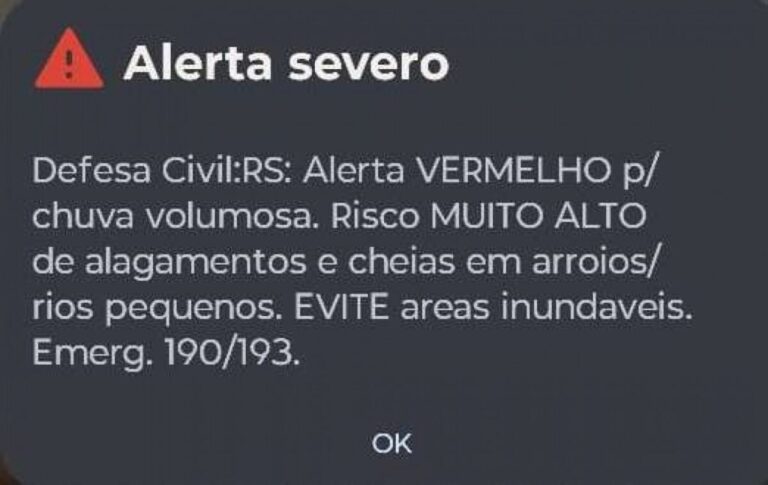 URGENTE: Alerta de extremo risco é emitido e imagens são impactantes
